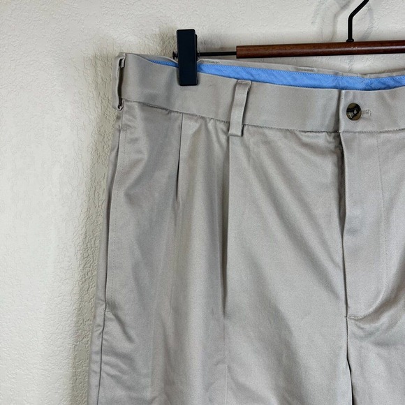 Brooks Brothers Mens Lightweight Chino Stretch Pants 34 Khaki Brown Elliot Fit - Picture 3 of 16